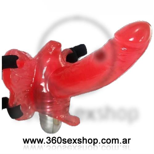 Dildo con arnes y vibrador