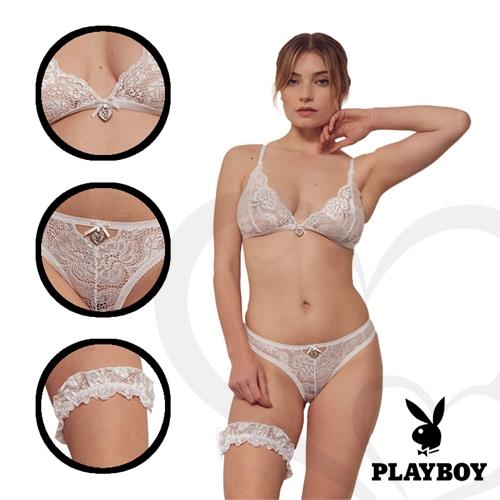 Conjunto blanco de cuatro partes playboy premium