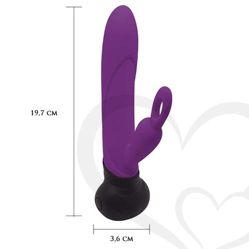 Vibrador rotativo con estimulador de clitoris y carga USB