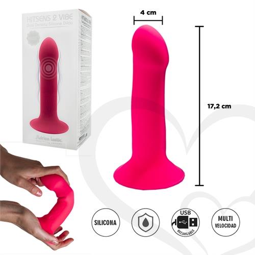 Dildo flexible rosa con sopapa y vibracion