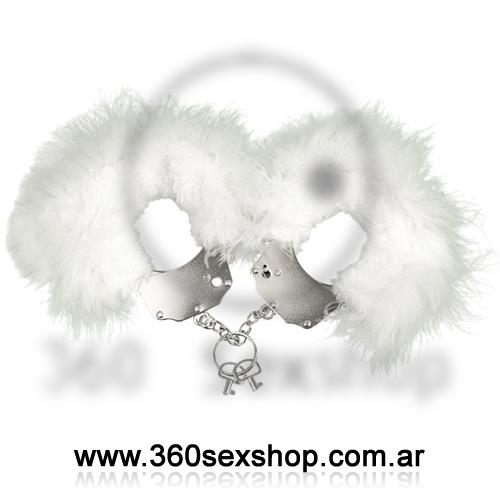 Esposas de peluche color blanco