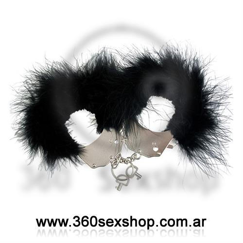 Esposas de peluche color negro