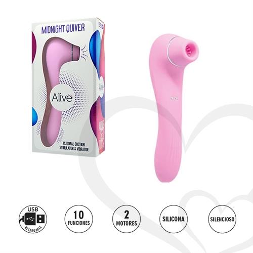 Midnight quiver Pink succionador de clitoris con carga USB