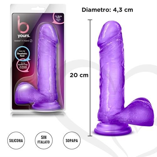 Dildo con testiculos y sopapa de 20 cm transparente