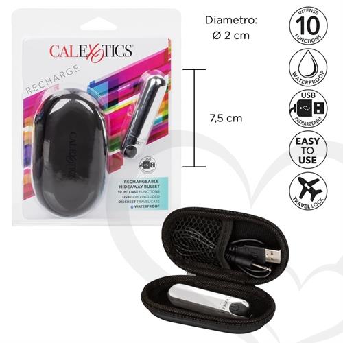 Bala vibradora recargable USB con estuche para viaje