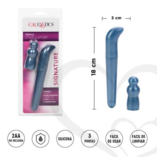 Vibrador con 3 formas diferentes de estimulacion