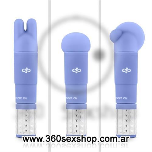 Vibrador estimulador con 3 cabezas intercambiables