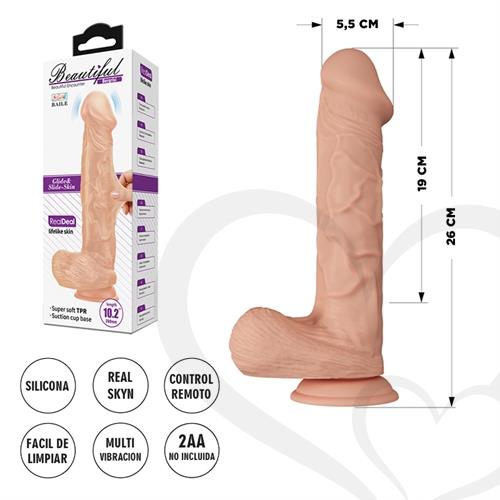 Dildo con sopapa y vibracion de textura pellizcable