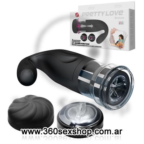 Masturbador masculina con vibrador 4 rotaciones. Sube y baja