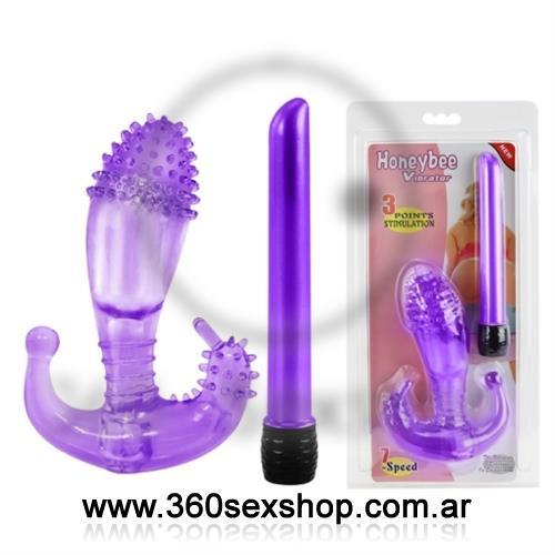 Vibrador rigido con funda para estimulacion del punto G