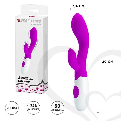 Vibrador de punto G con estimulador de clitoris