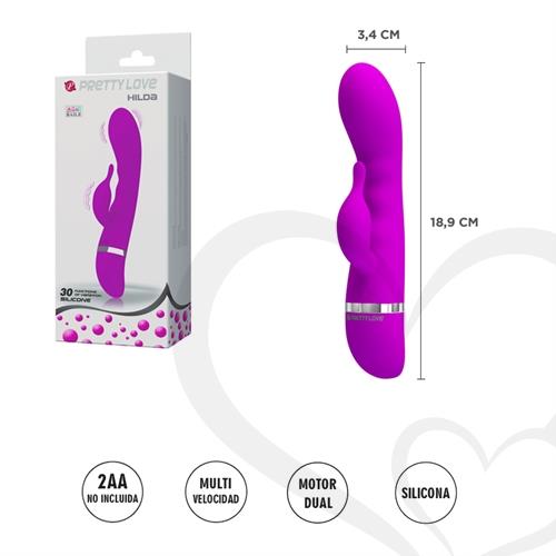 Masajeador de punto G con vibrador de clitoris y 30 funciones