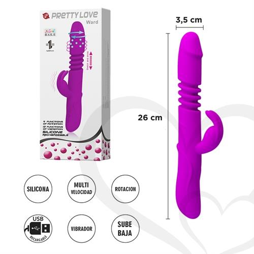 Ward vibrador rotativo con funcion de extension o empuje y carga USB