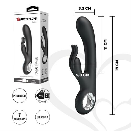 Vibrador para estimulacion de punto G y clitoris con carga USB y funcion de memoria