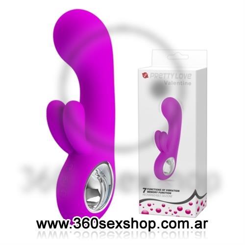 Vibrador con estimulacion clitorial y carga USB