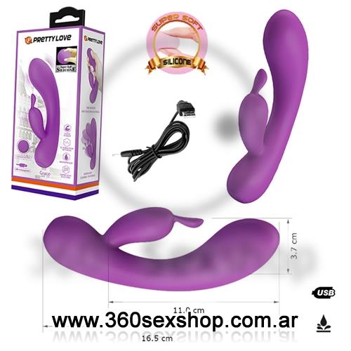 Vibrador con carga usb para estimulacion de punto g y clitoris