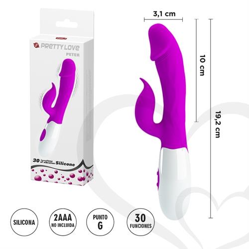 Estimulador vaginal con vibrador de clitoris y 30 funciones de vibracion