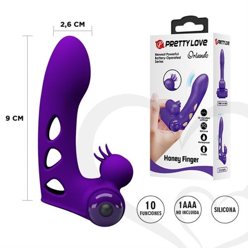 Vibrador para dedo con estimulador de clitoris