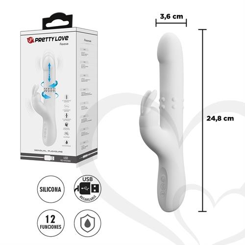 Vibrador con estimulador de clitoris blanco