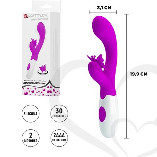 Vibrador con estimulador de clitoris con varias velocidades