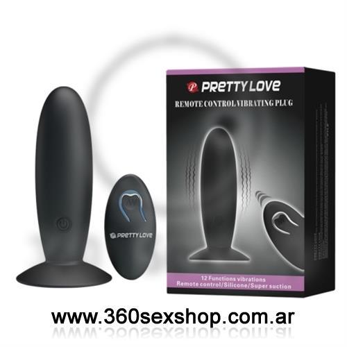 Dilatador anal liso con control remoto y carga USB