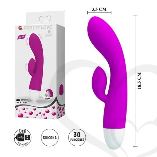 Estimulador de punto G con masajeador de clitoris y carga USB