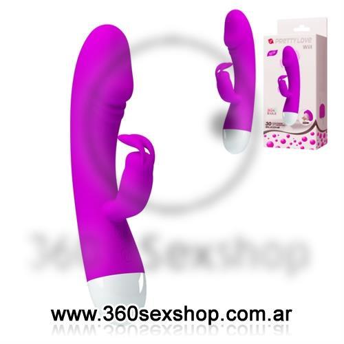 Vibrador 2 motores con estimulador de clitoris recarga USB