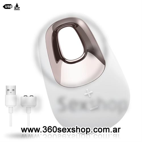 White Temptation estimulador clitorial con carga USB y 15 modos de vibracion