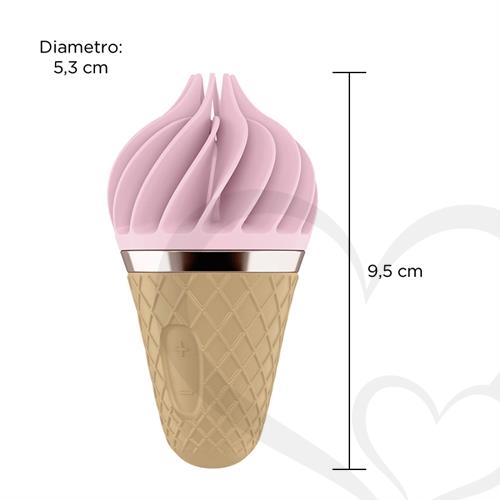 Vibrador rotativo Sweet Treat con forma de helado 11 rotaciones y carga USB