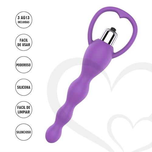 Dilatador anal con aro extractor purpura Aquila