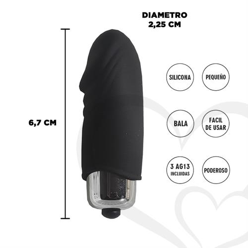 Bala vibradora negra estimulador de clitoris