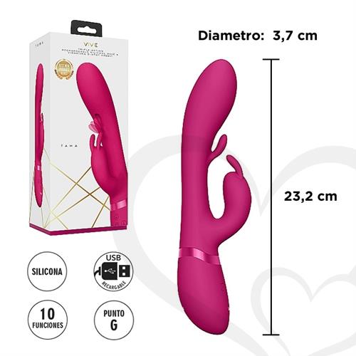 Vibrador estimulador de punto G con estimulador de clitoris y carga USB